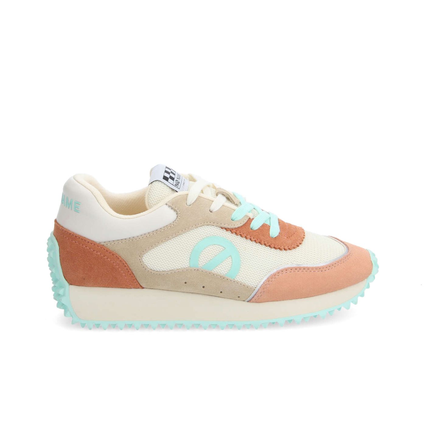 PUNKY JOGGER W - KNIT/SUEDE/SUED - BIANCO SPORCO/MELONE/TURCHESE